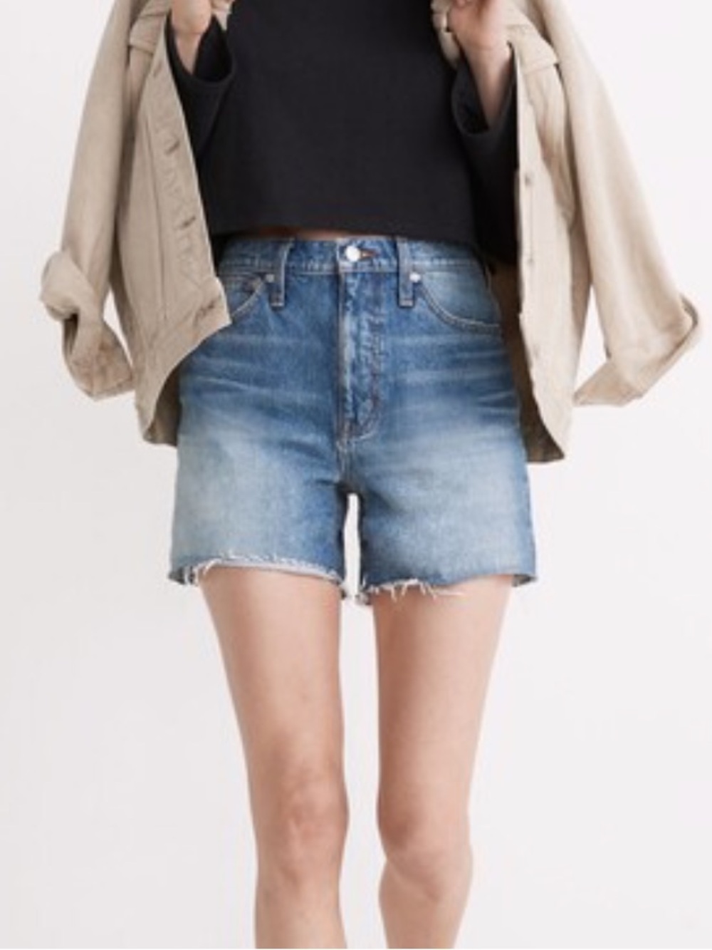 Madewell Relaxed Mid-Length Denim Shorts NEW Size 33 Cranwood Wash NG439